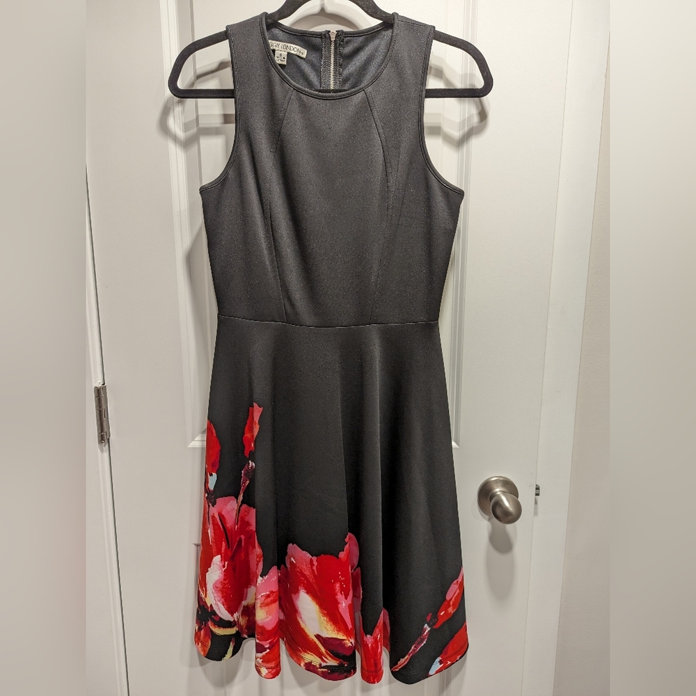 Maggy London Sleeveless Black and Floral Dress